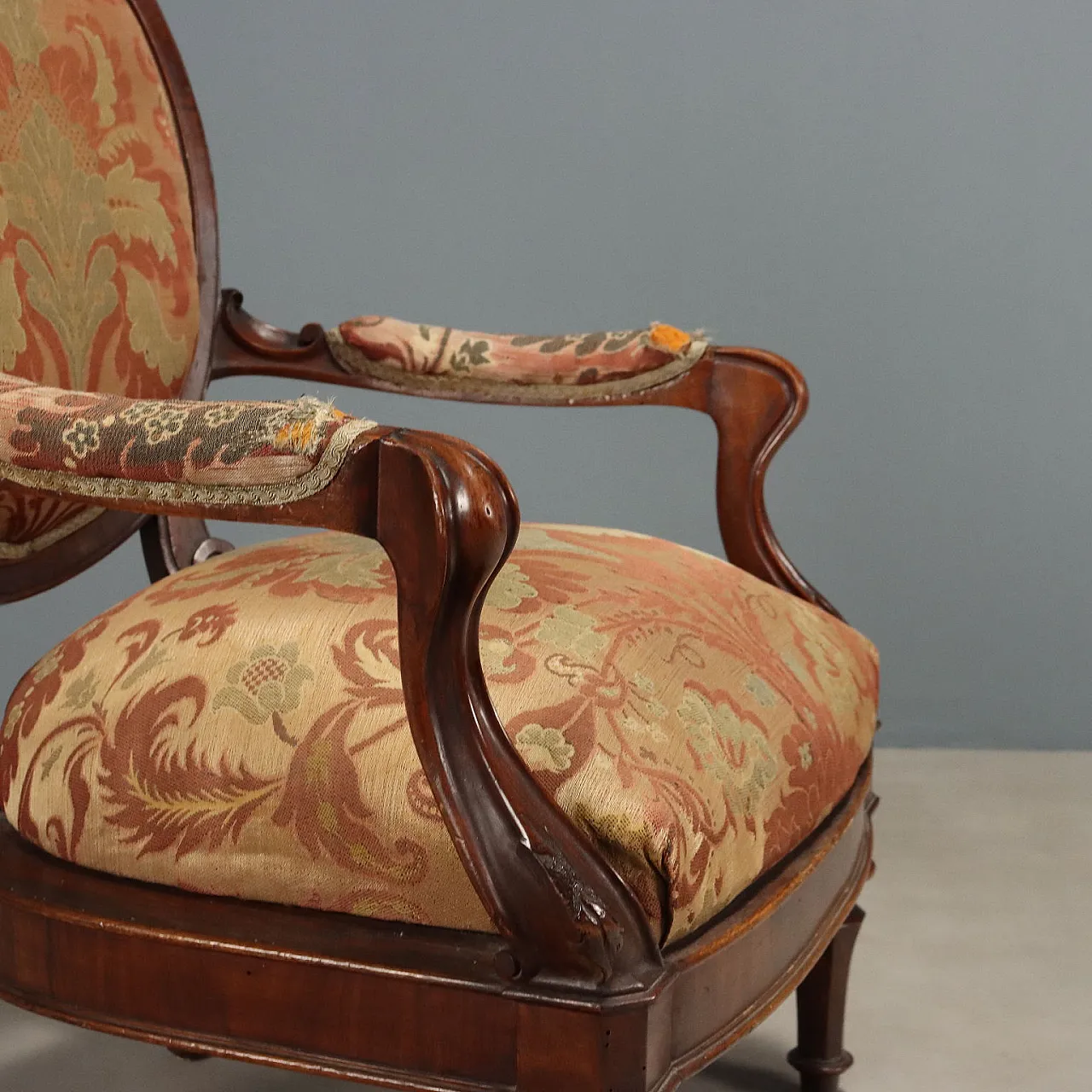 Louis Philippe armchair in walnut, 19th century 5