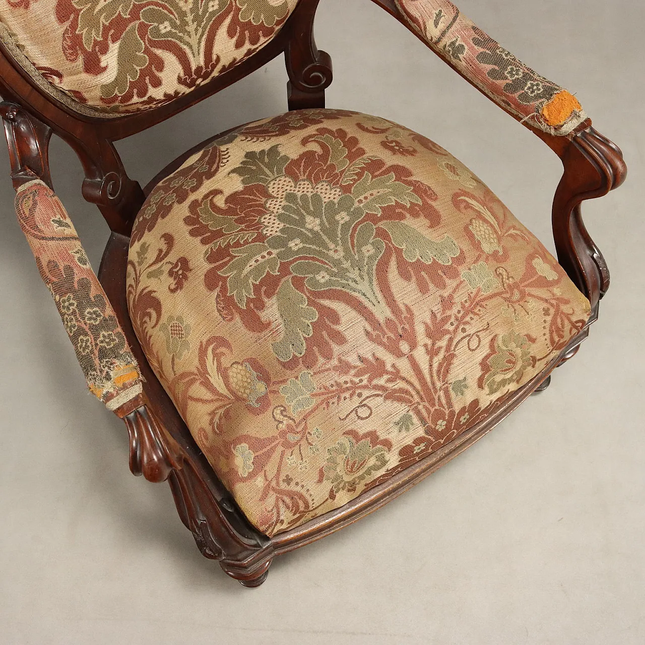 Louis Philippe armchair in walnut, 19th century 8
