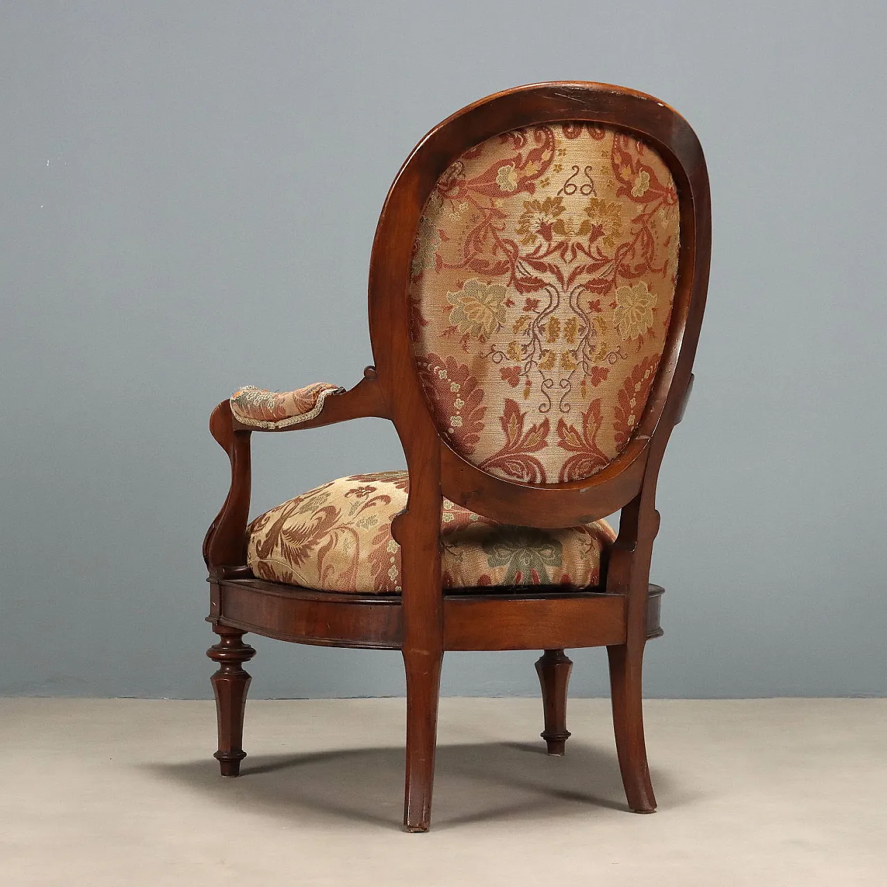 Louis Philippe armchair in walnut, 19th century 9
