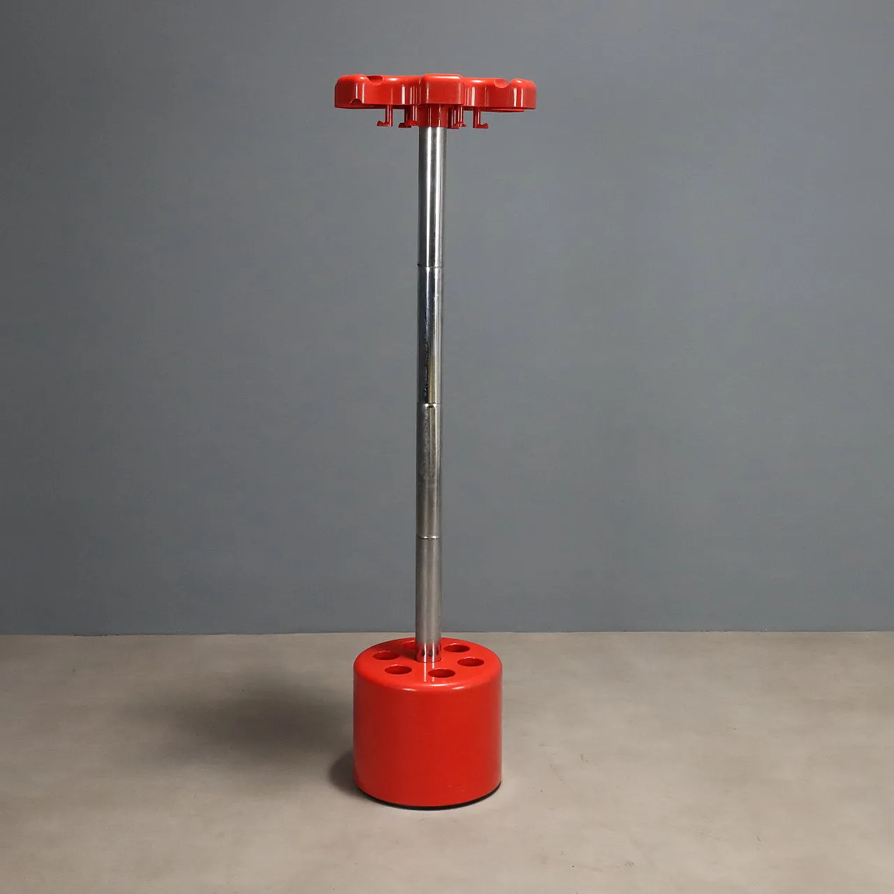 Coat rack with umbrella stand in plastic and metal, 20th century 1