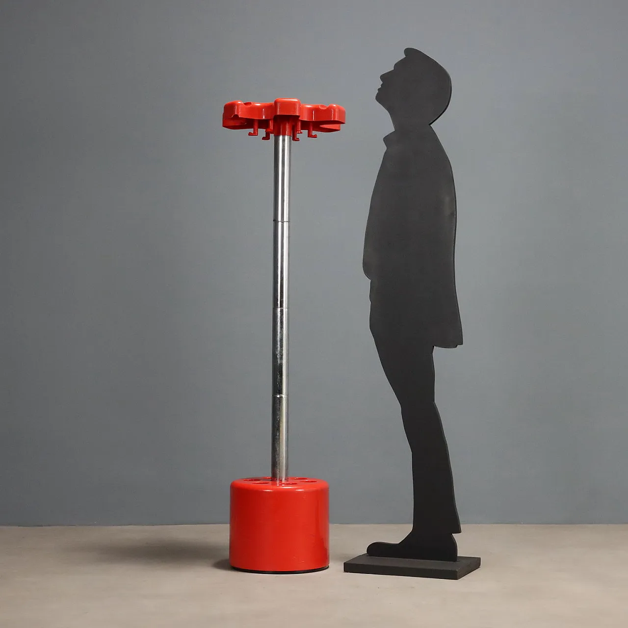 Coat rack with umbrella stand in plastic and metal, 20th century 2