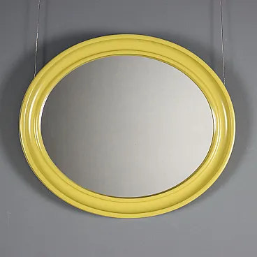 Specchio da parete ellittico con cornice in plastica, '900