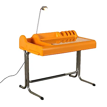 Orix orange desk by Vittorio Parigi & Nani Prina for Molteni&Co, 1970s