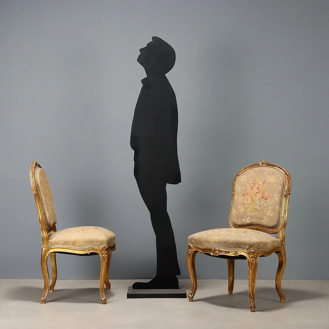 4 Late Baroque style gilded wooden chairs, late 19th century 2