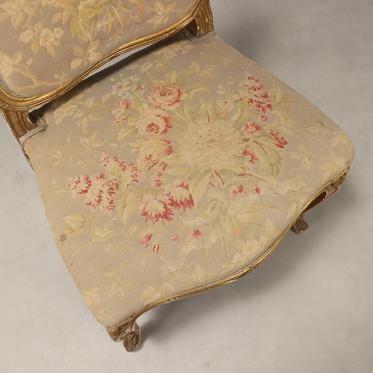 4 Late Baroque style gilded wooden chairs, late 19th century 7