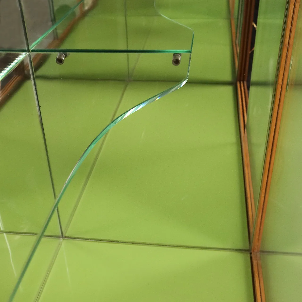 Credenza in legno, vetro e ottone, '900 7