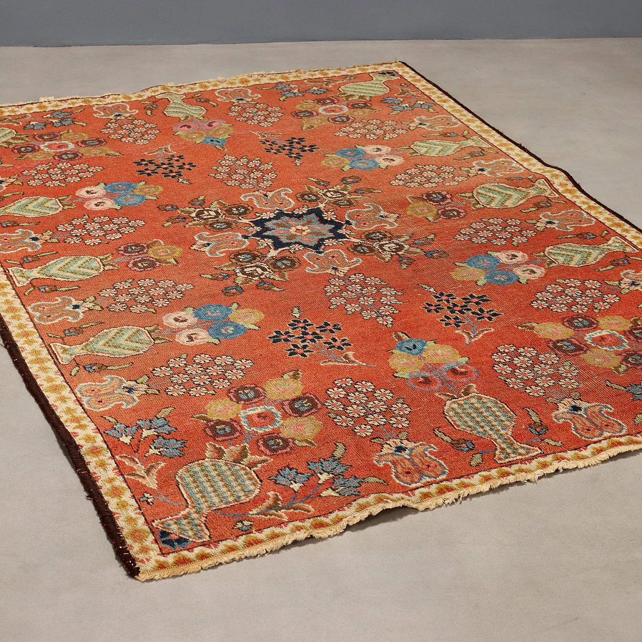 Tabriz rug in wool and cotton, large knot, handmade, 20th century 1