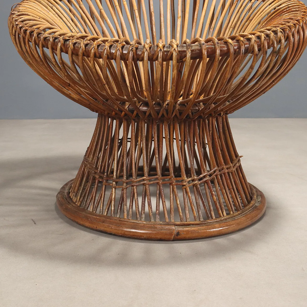 Wood and rattan armchair, 20th century 5