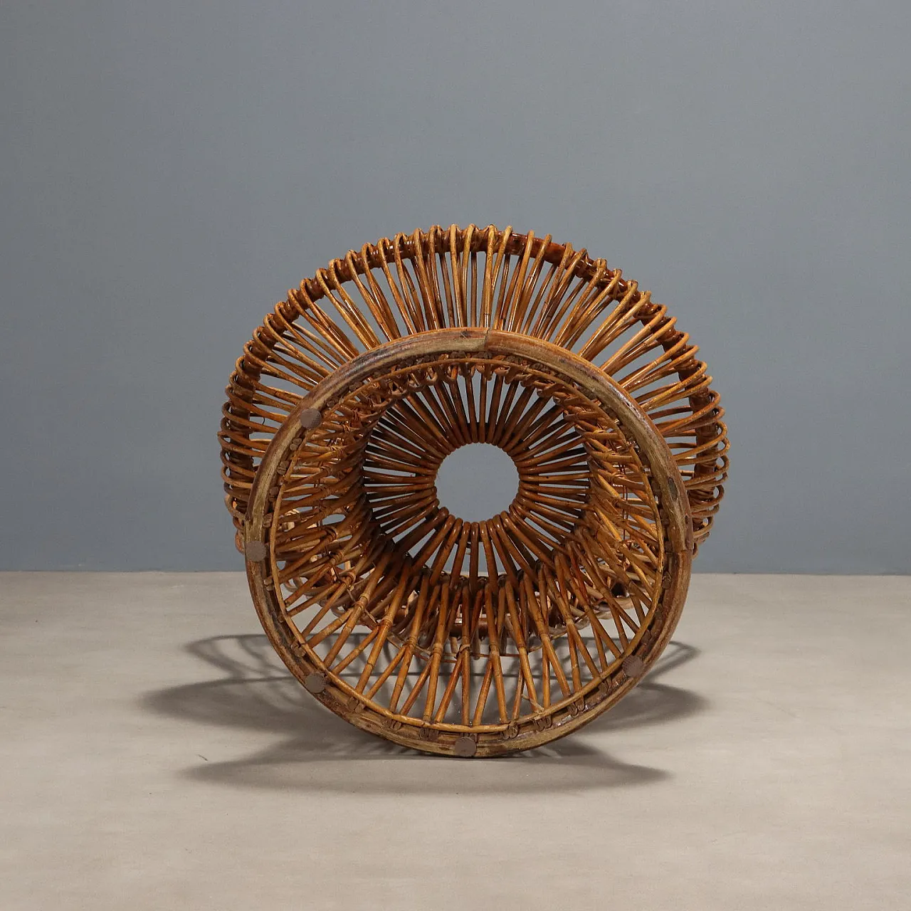 Wood and rattan armchair, 20th century 6