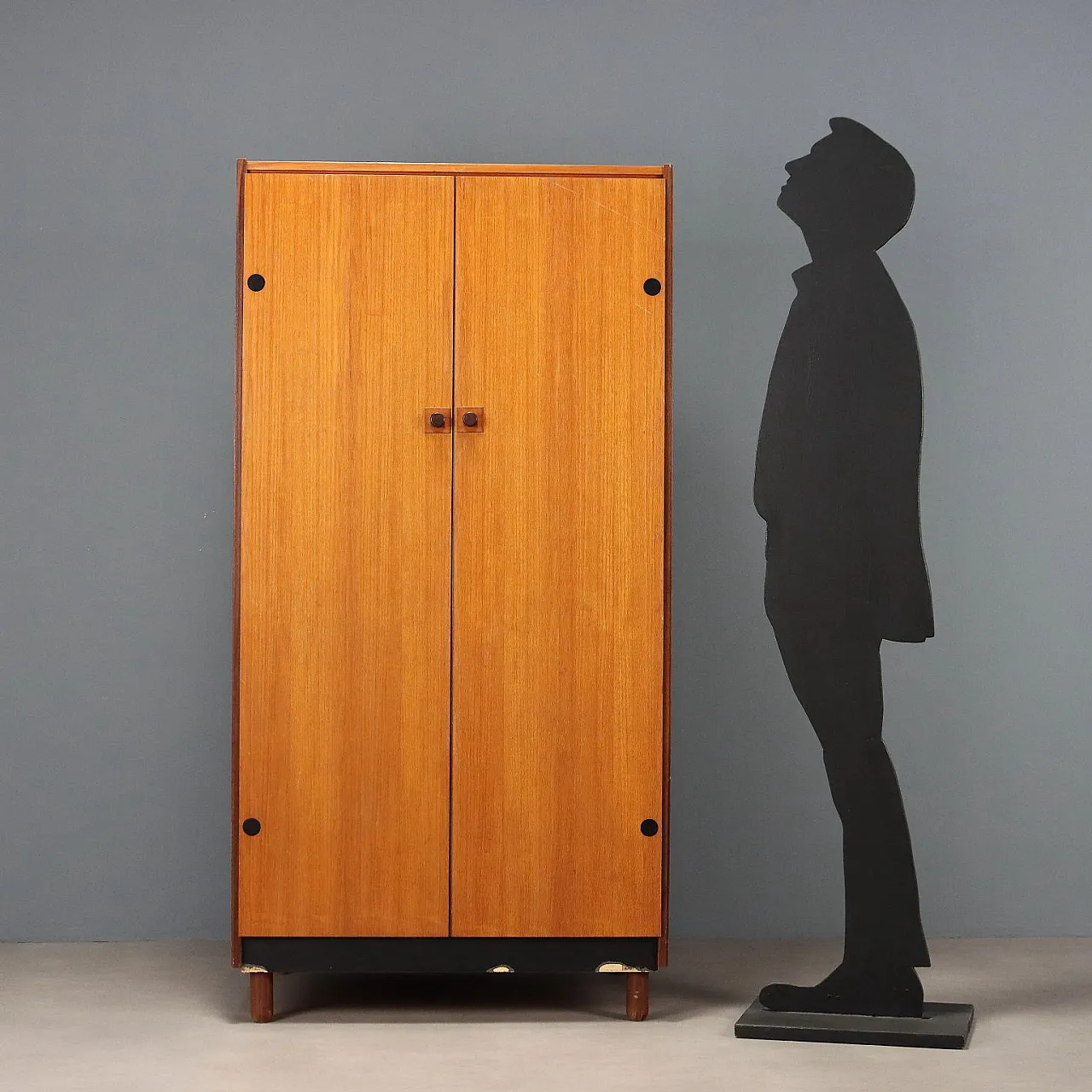 Mobile contenitore in impiallacciatura di teak, '900 2