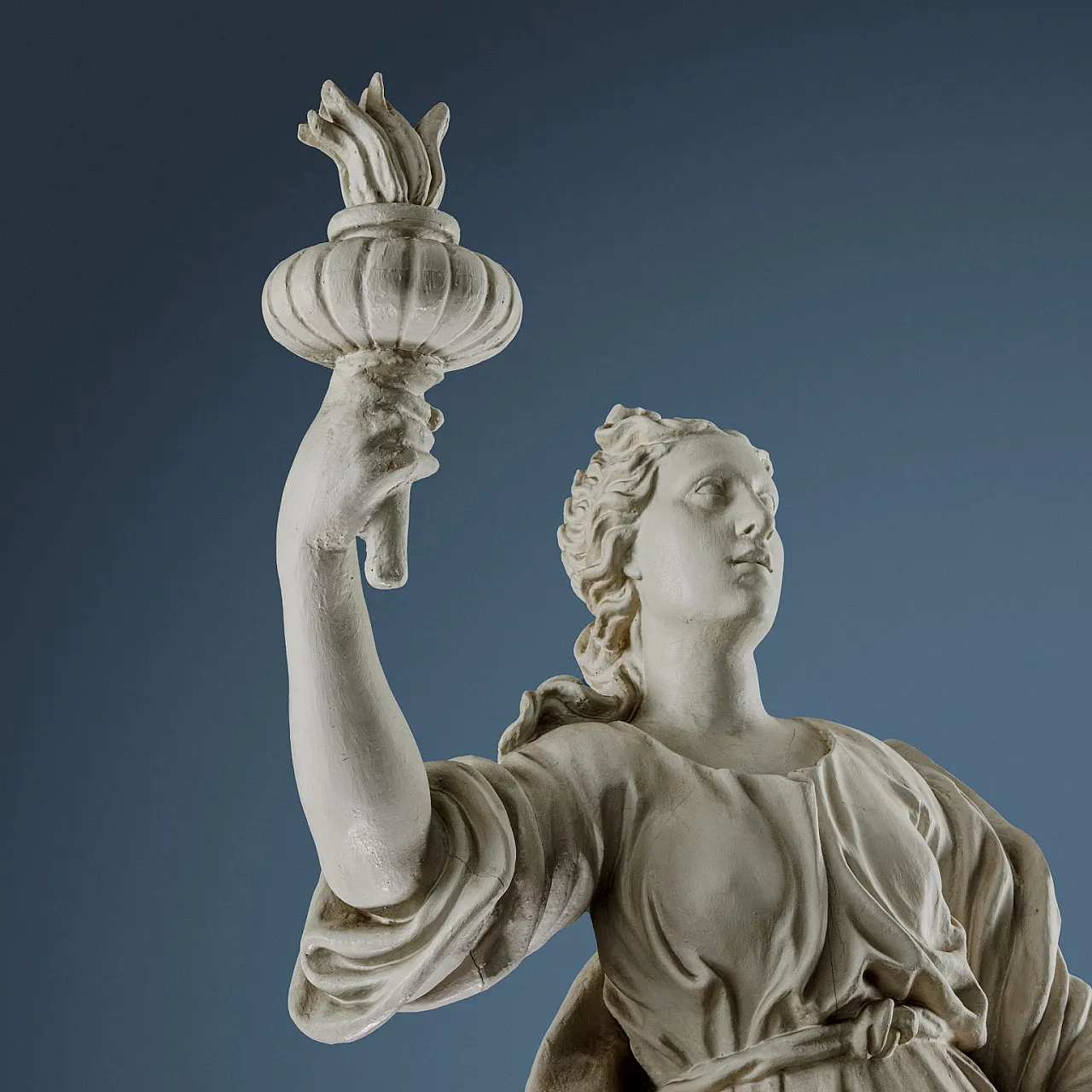 Allegory of Wisdom, carved and painted wood sculpture, 18th century 4