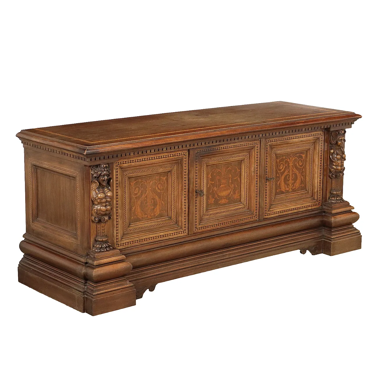 Neo-Renaissance furniture in walnut, 20th century 1
