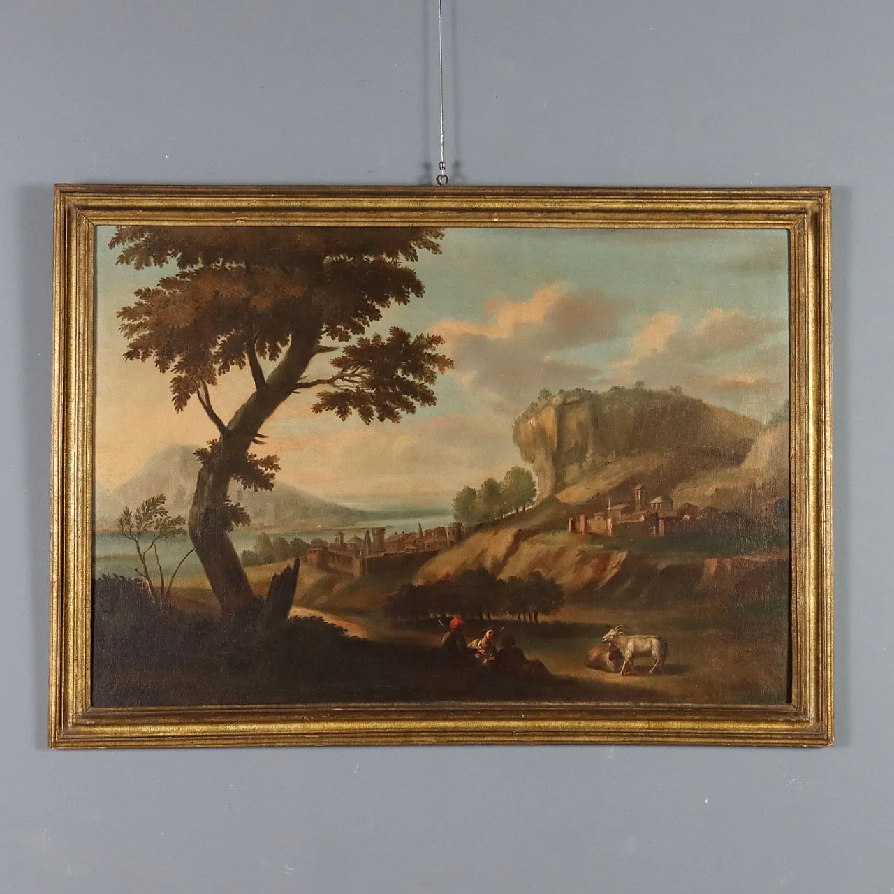 Paesaggio, olio su tela con cornice, Scuola italiana, '700 1