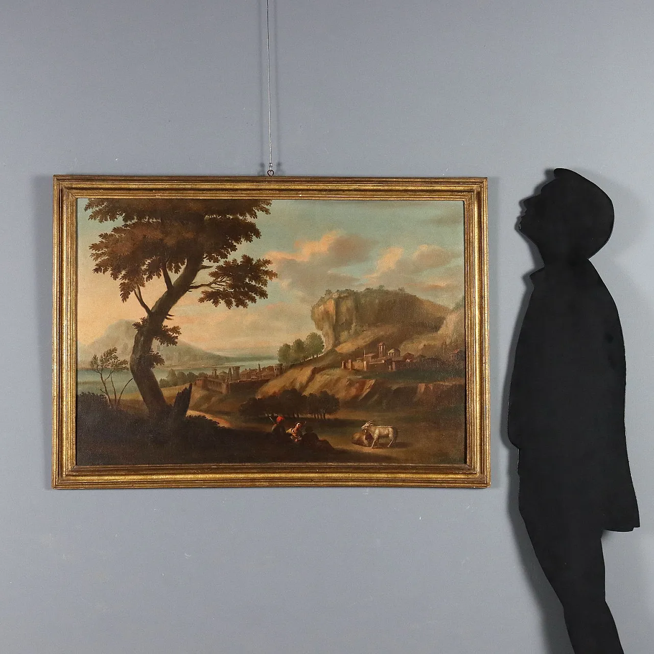 Paesaggio, olio su tela con cornice, Scuola italiana, '700 2