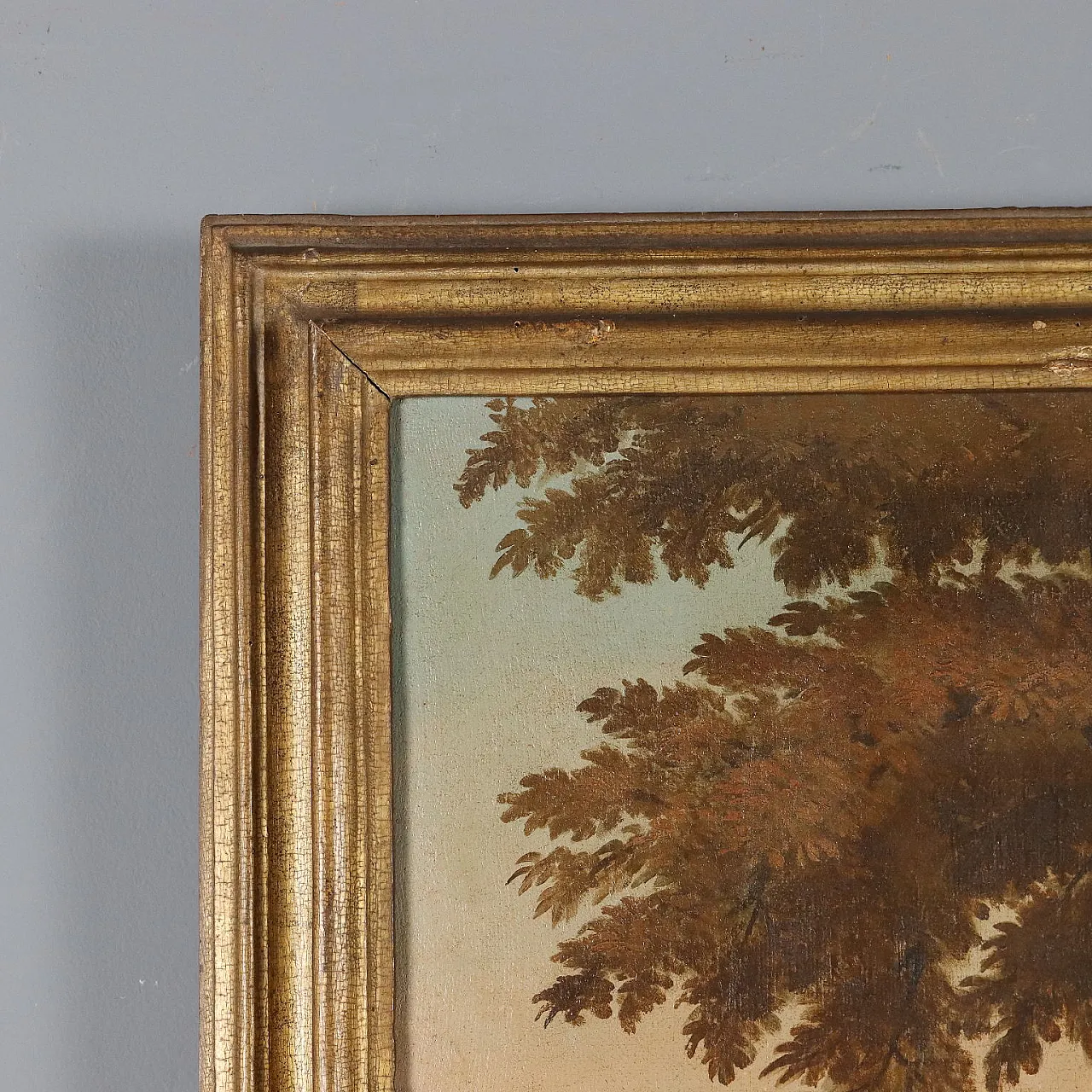 Paesaggio, olio su tela con cornice, Scuola italiana, '700 8