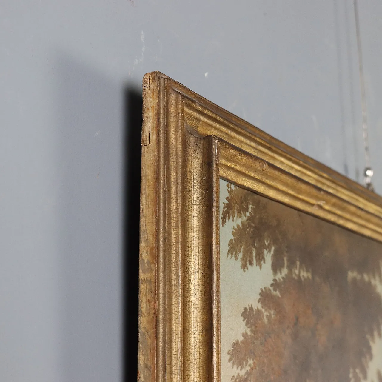 Paesaggio, olio su tela con cornice, Scuola italiana, '700 9