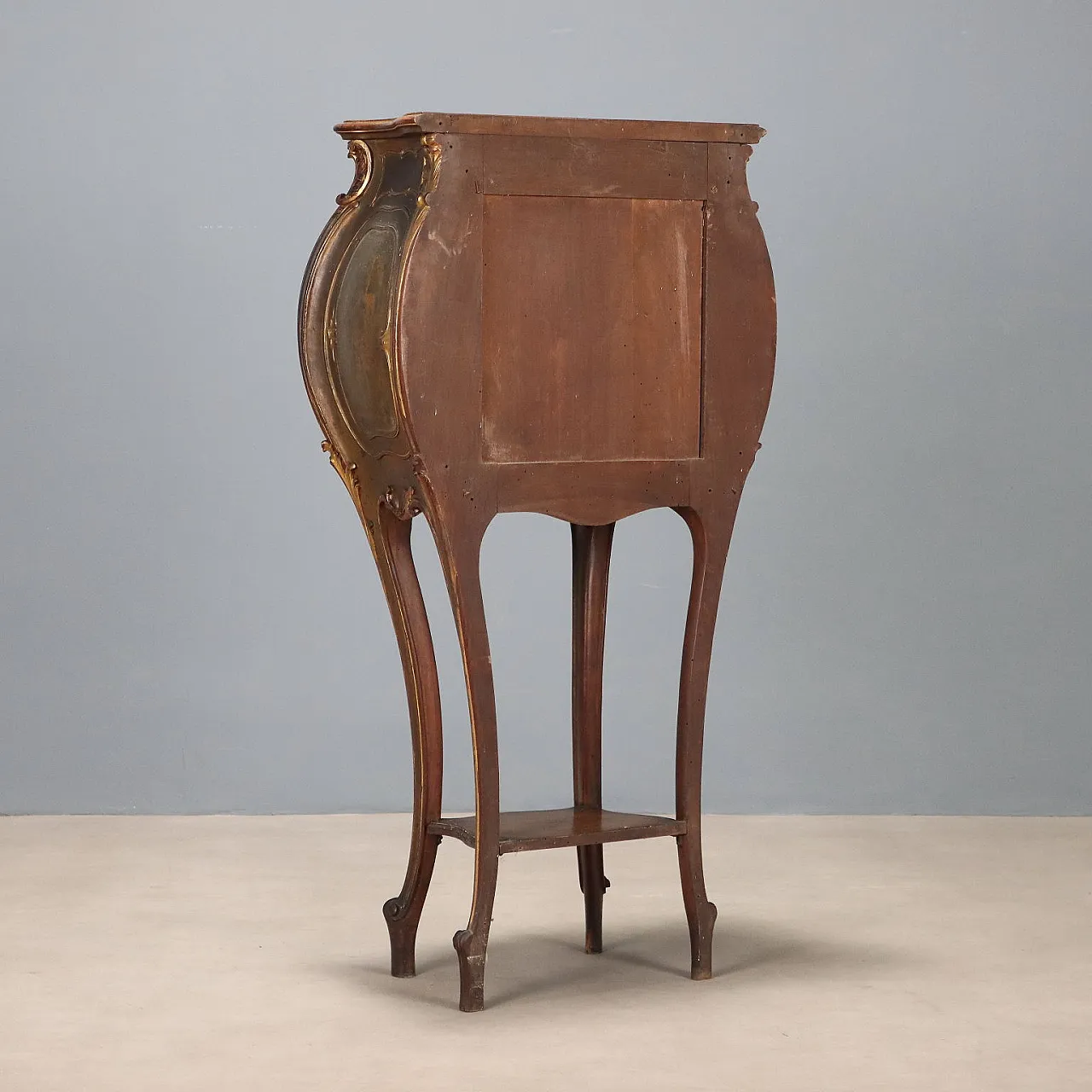 Mobile in noce in stile tardo barocco, laccato e dorato, primo '900 10