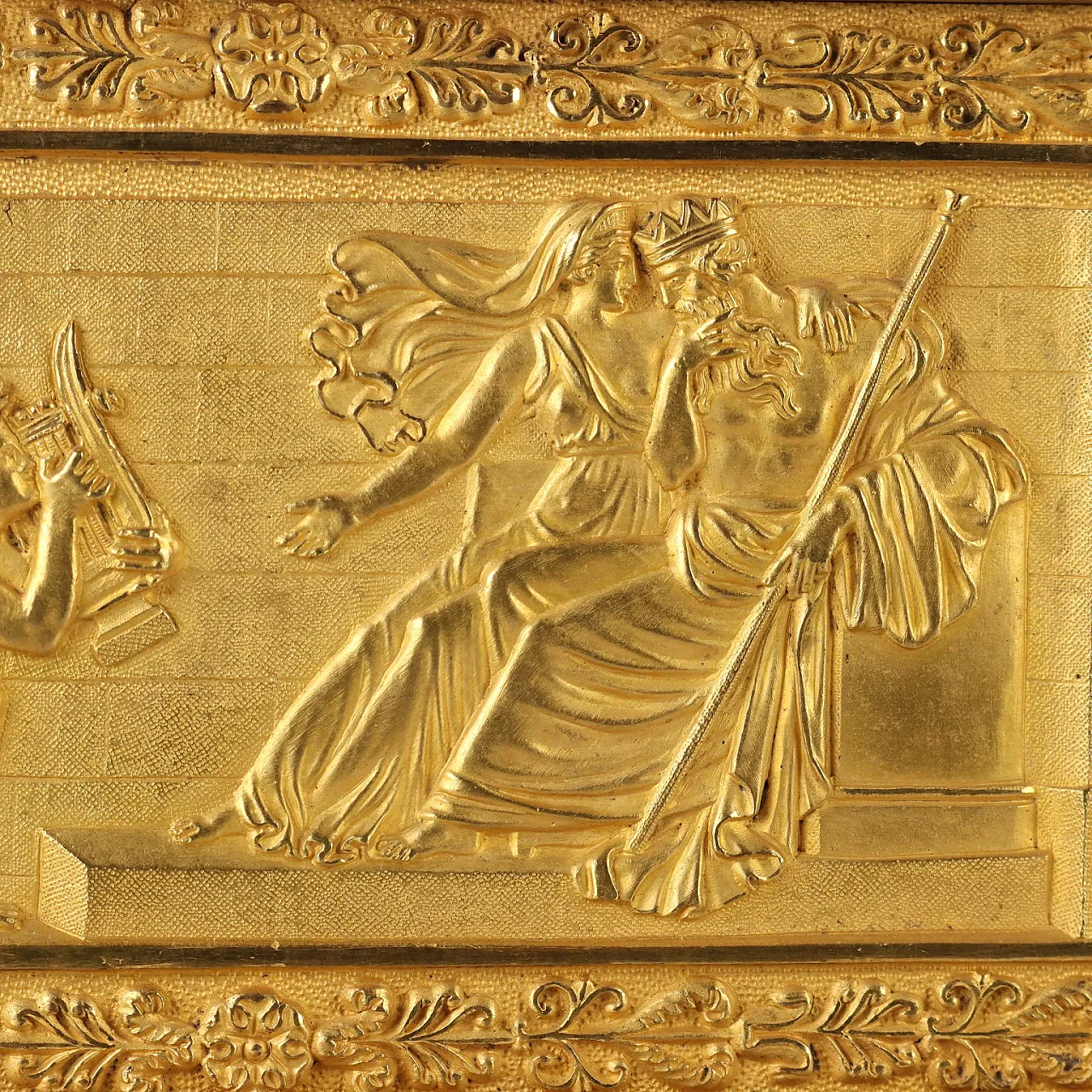 Orologio in bronzo dorato con statua di Apollo, '800 9