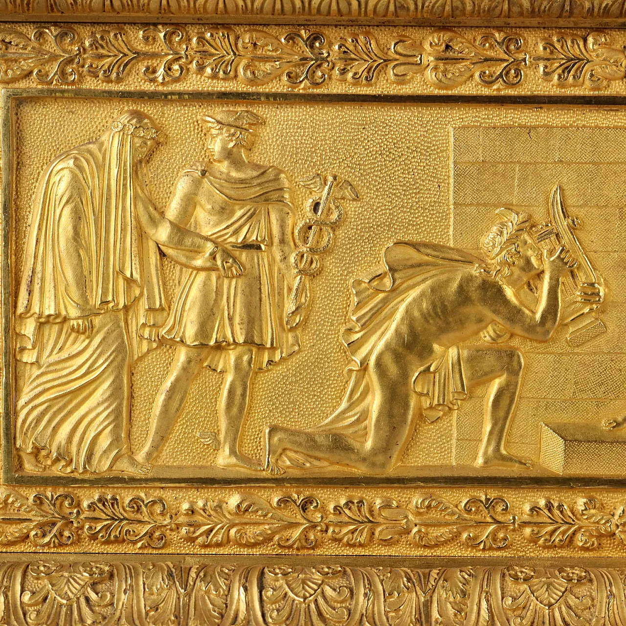 Orologio in bronzo dorato con statua di Apollo, '800 10