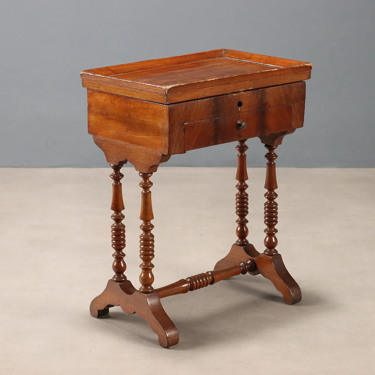 Tavolo da lavoro in mogano, fine '800 1