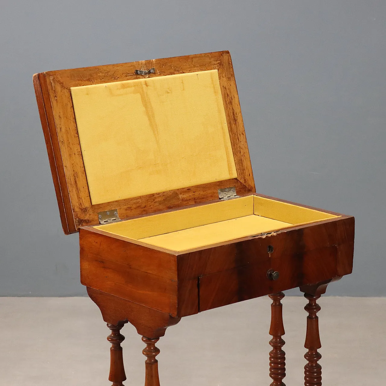 Tavolo da lavoro in mogano, fine '800 4