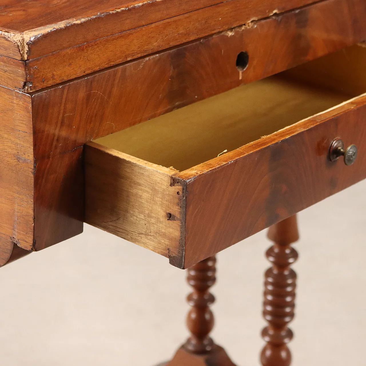 Tavolo da lavoro in mogano, fine '800 8