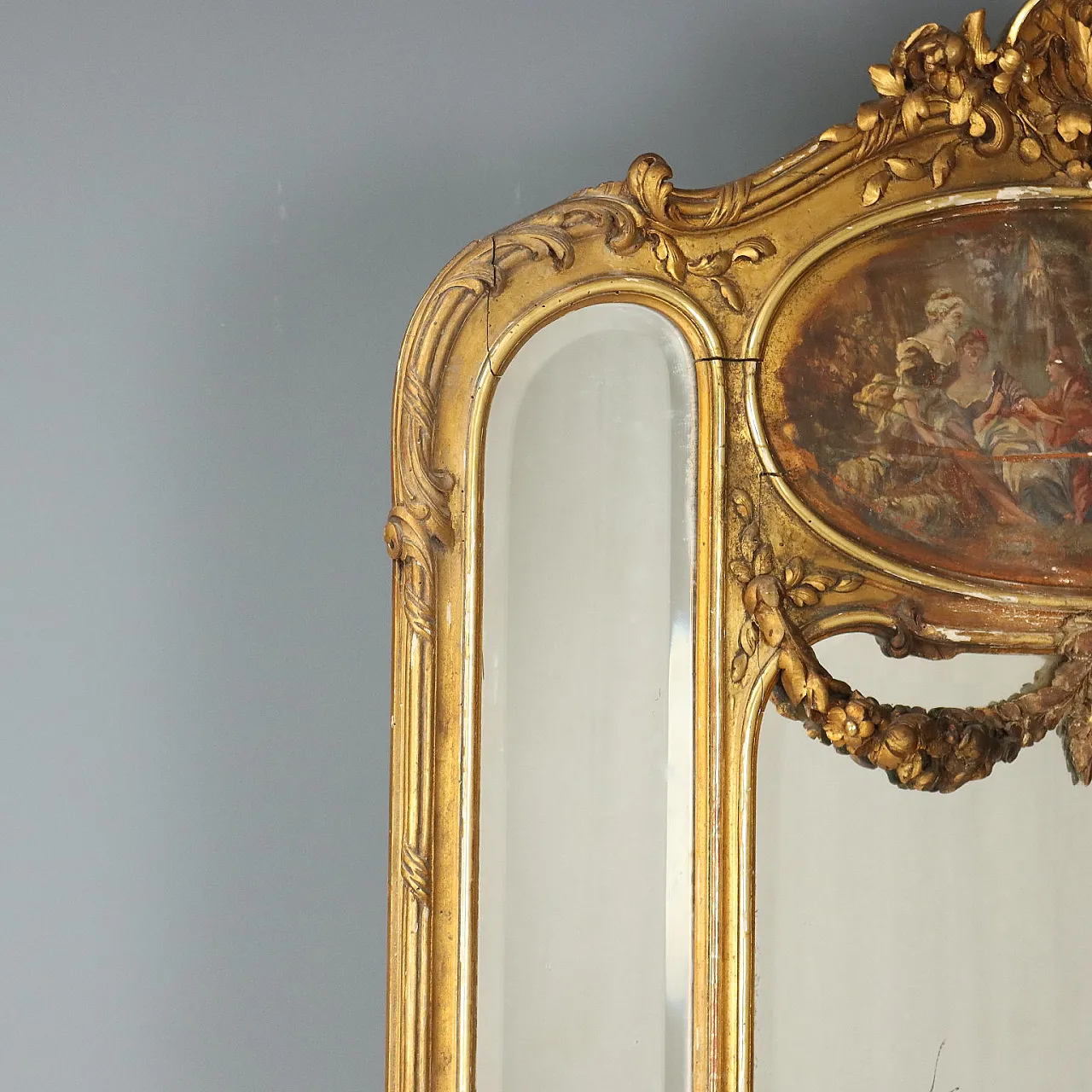 Consolle con specchiera in marmo, primo '900 4