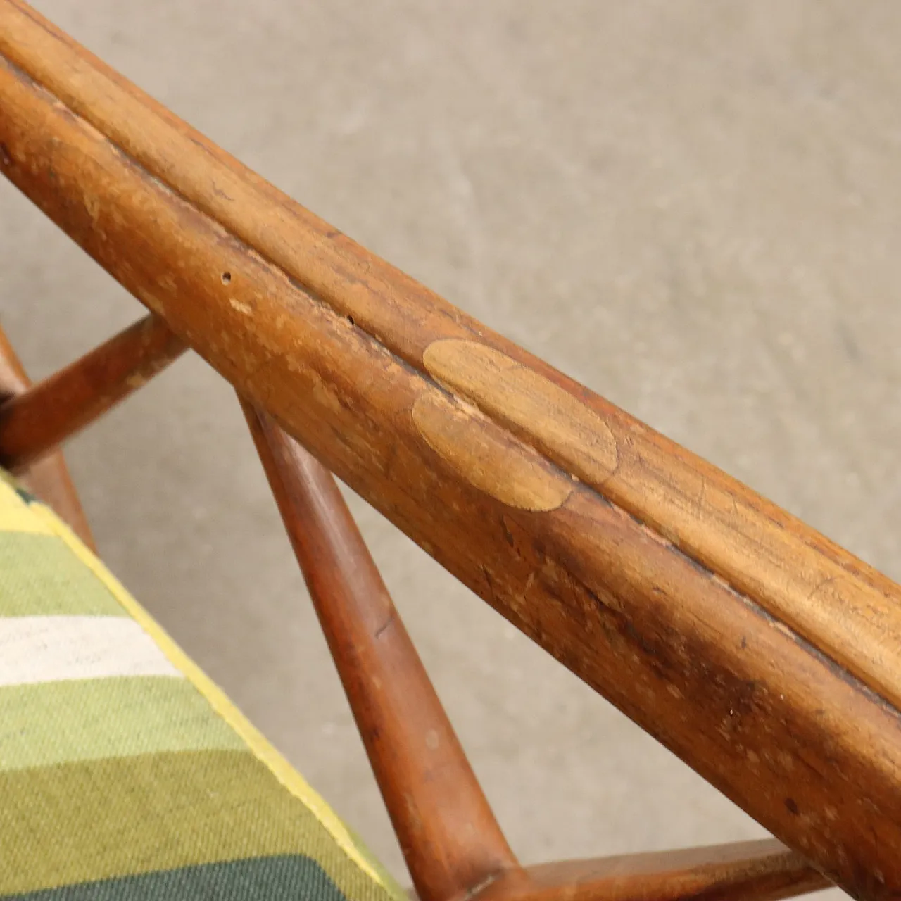 Armchair in beech wood and fabric, 1950s 5