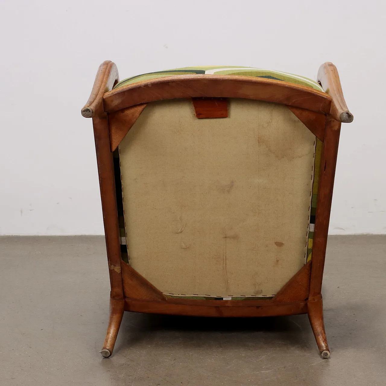 Armchair in beech wood and fabric, 1950s 7