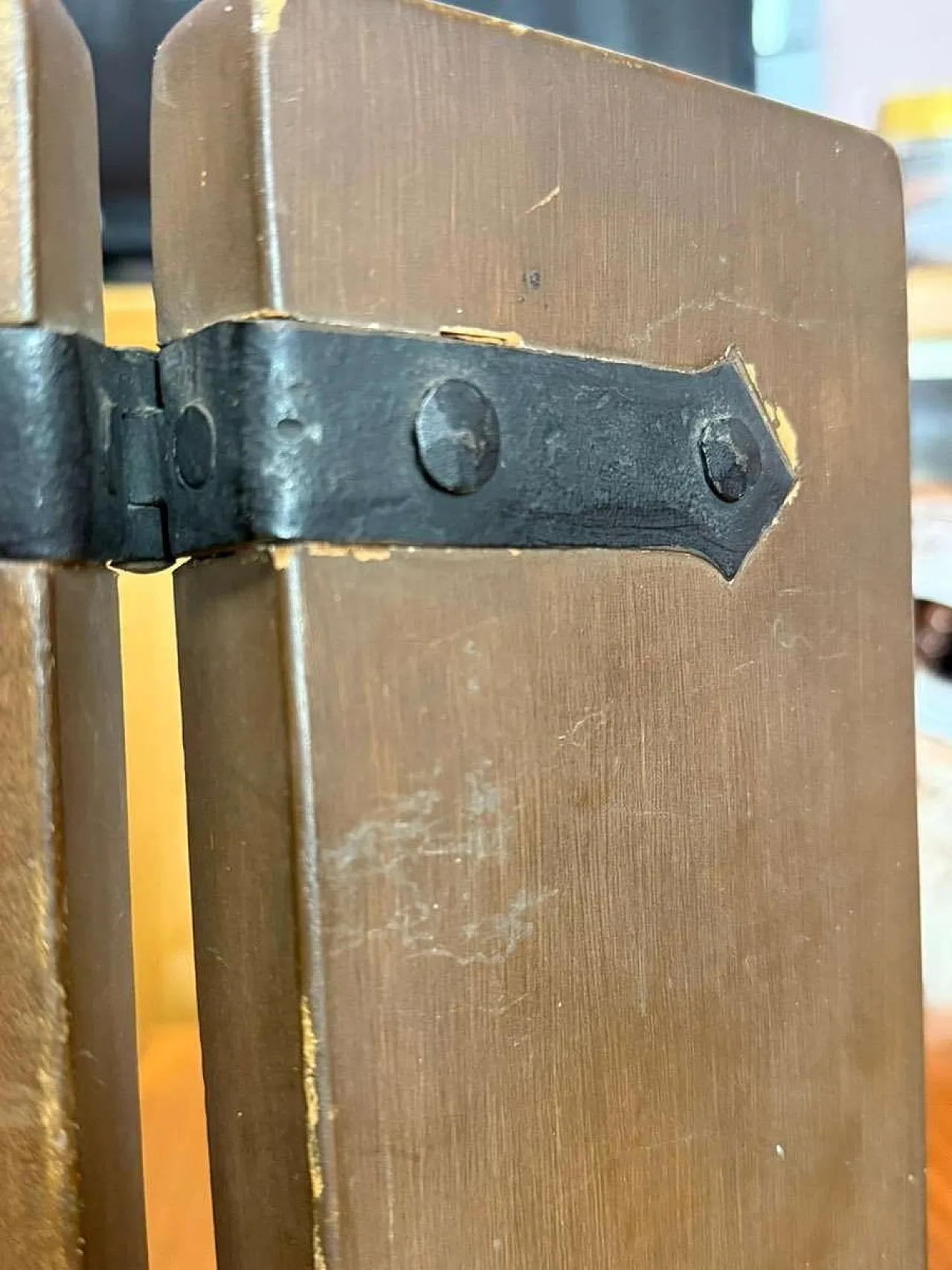 Late Gothic polychrome wooden triptych relief 12