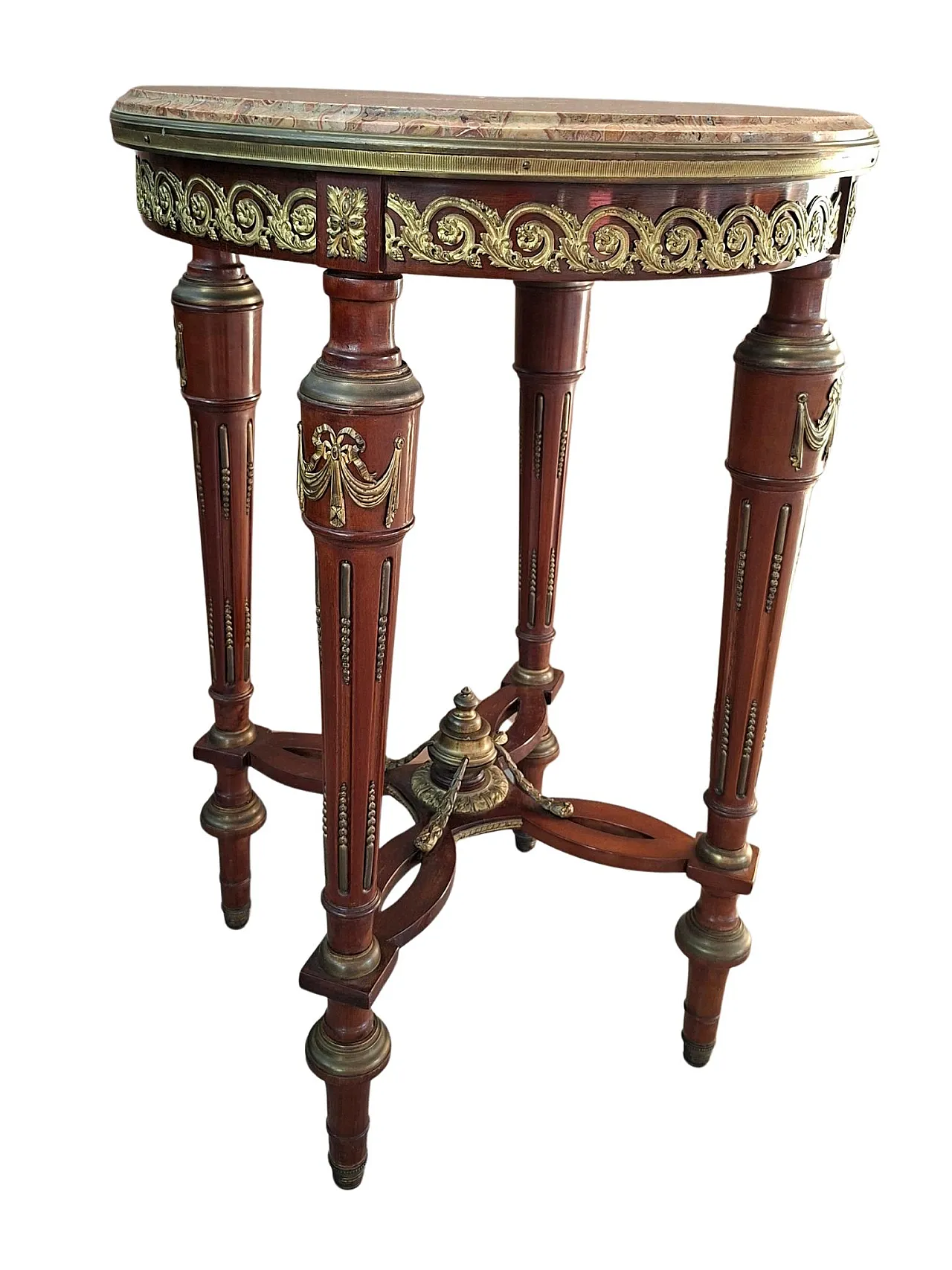 Neoclassical guéridon in mahogany and red marble, late 19th century 7