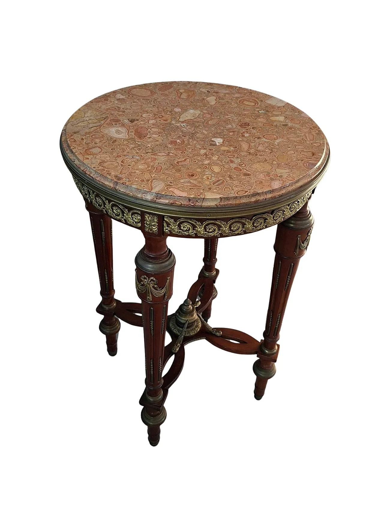 Neoclassical guéridon in mahogany and red marble, late 19th century 8