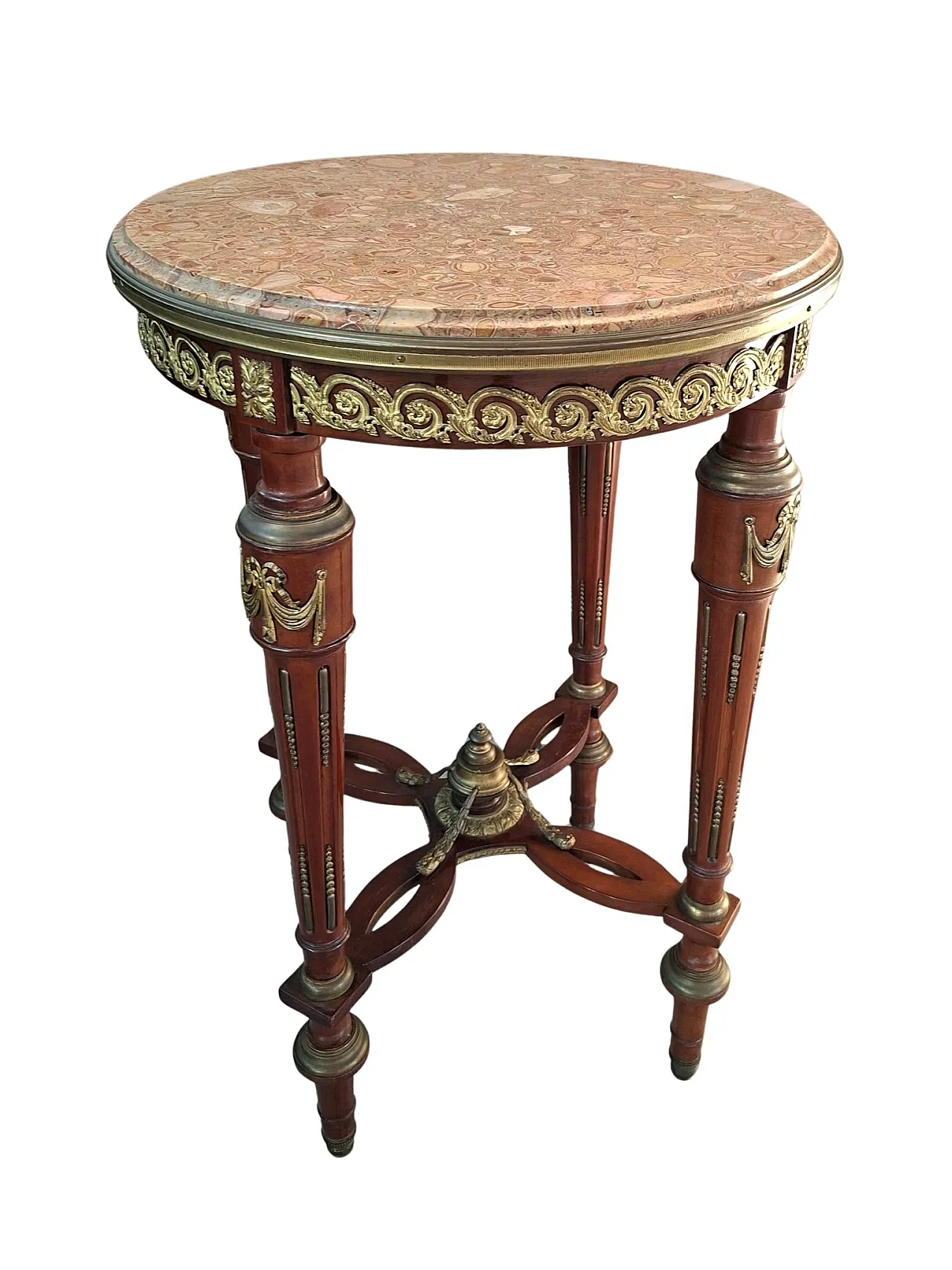 Neoclassical guéridon in mahogany and red marble, late 19th century 9