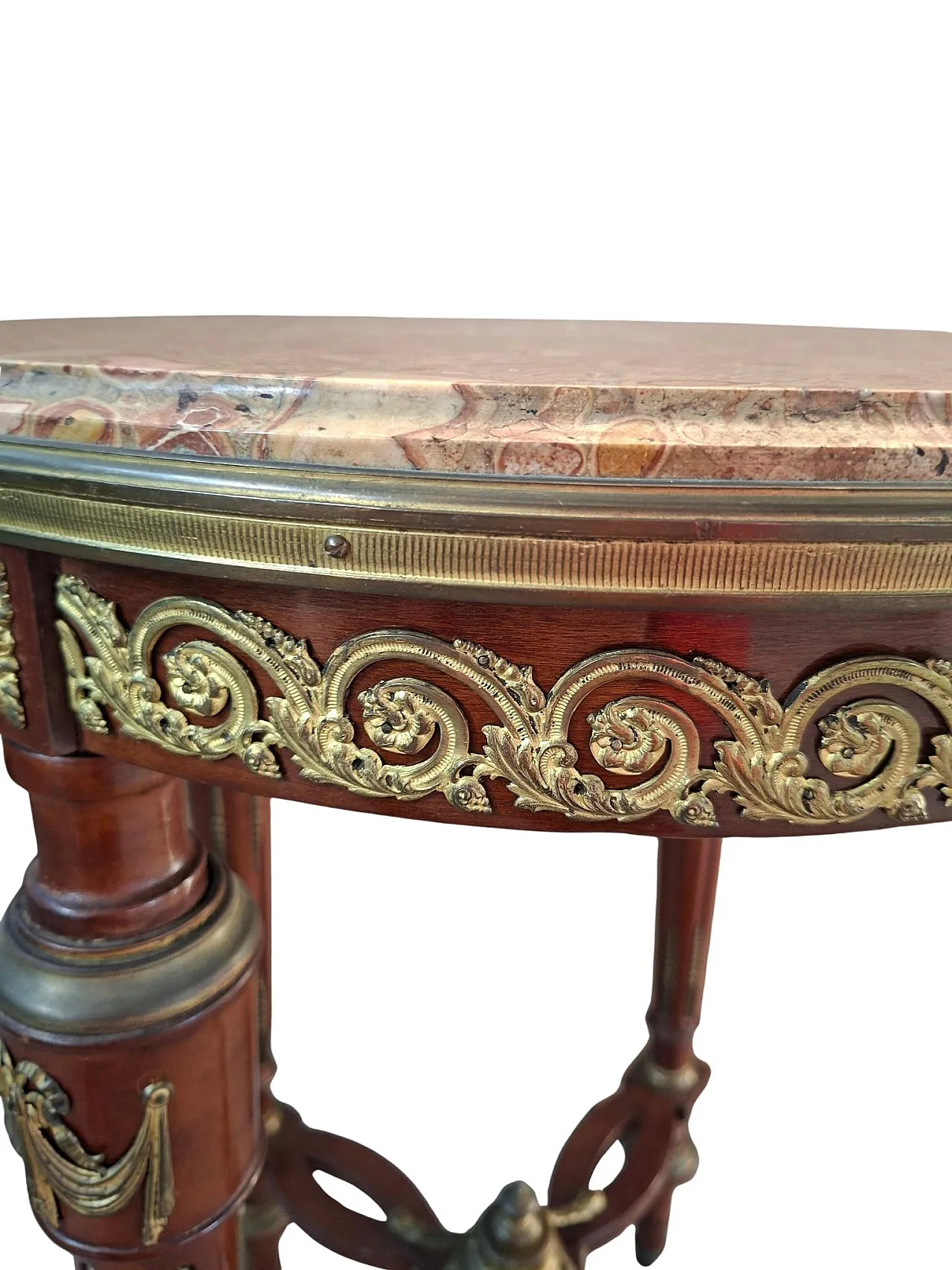 Neoclassical guéridon in mahogany and red marble, late 19th century 10