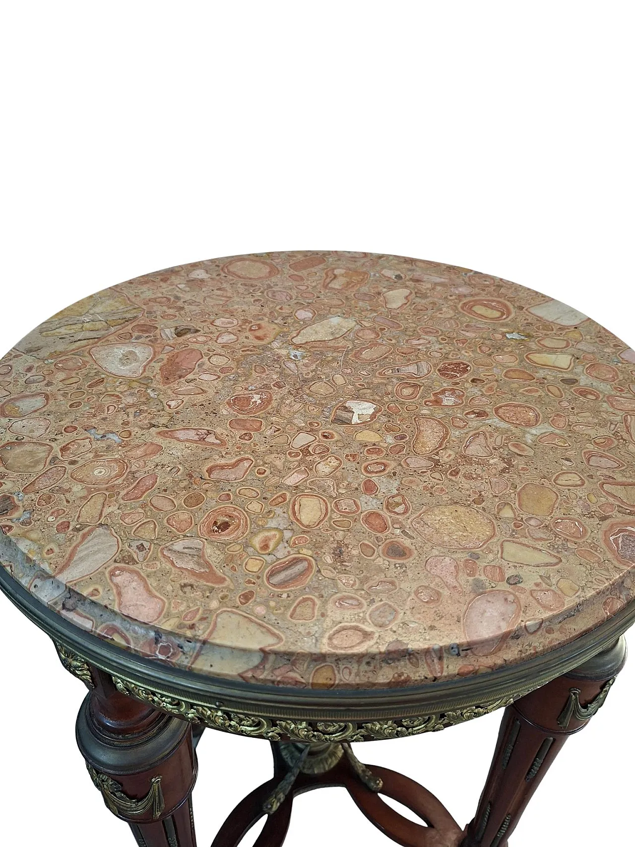 Neoclassical guéridon in mahogany and red marble, late 19th century 11