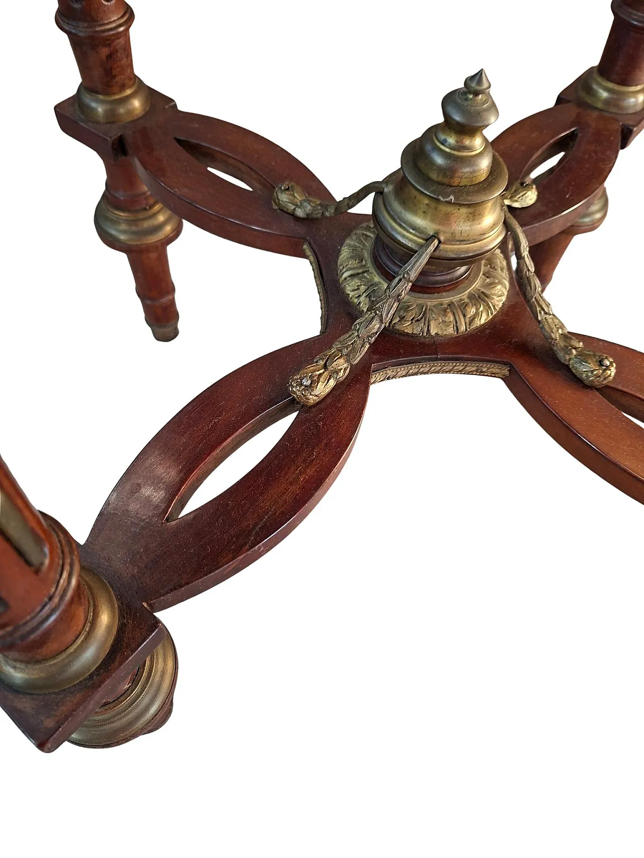 Neoclassical guéridon in mahogany and red marble, late 19th century 16