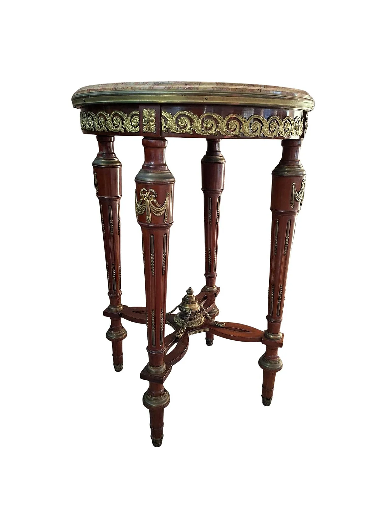 Neoclassical guéridon in mahogany and red marble, late 19th century 18