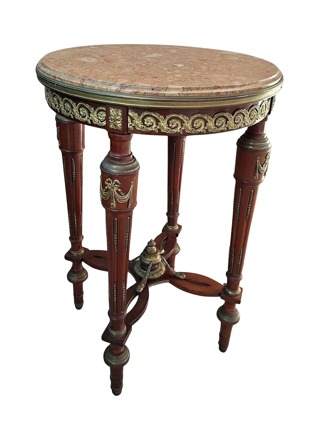 Neoclassical guéridon in mahogany and red marble, late 19th century 19