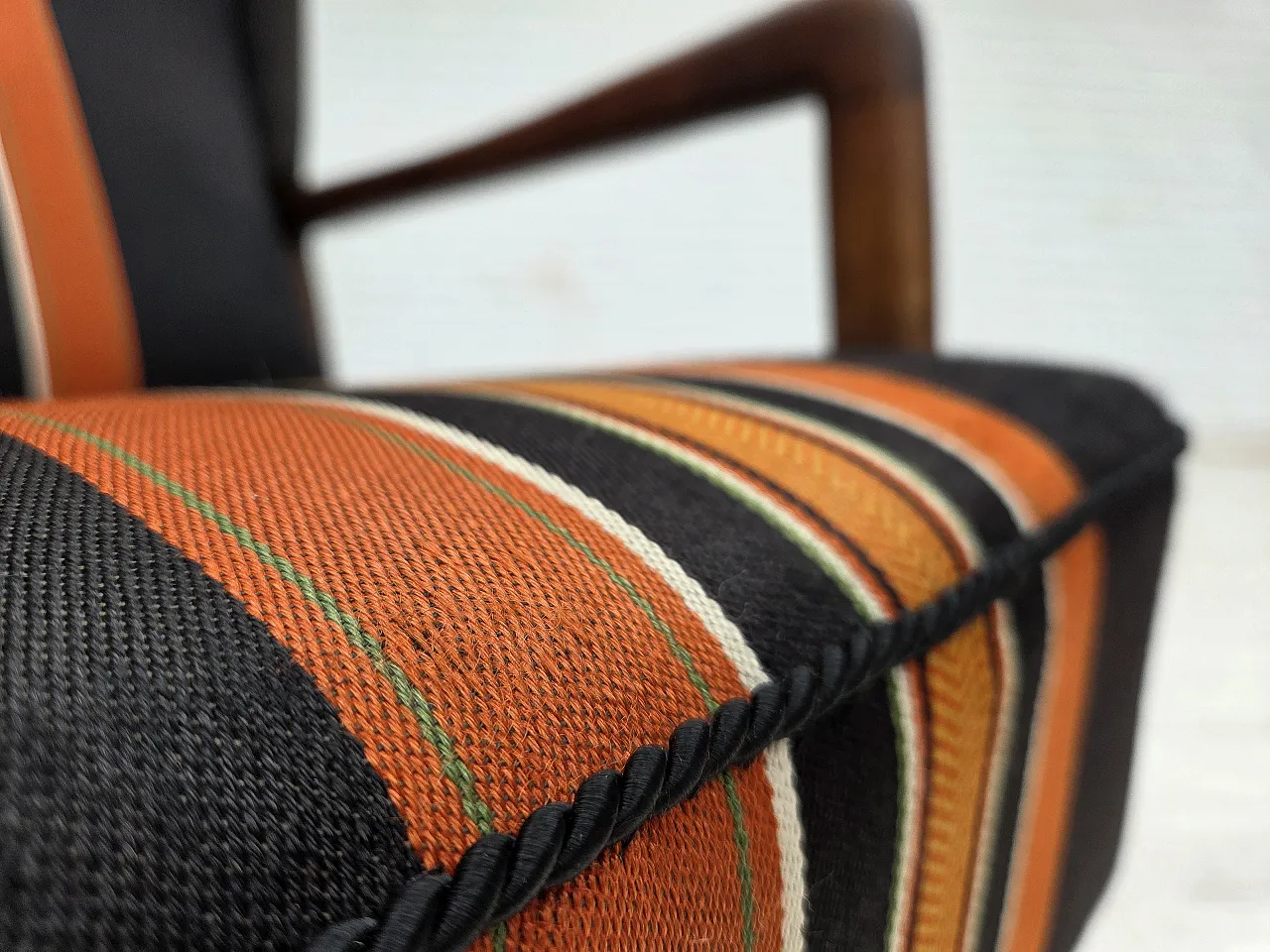 Poltrona danese con schienale alto di Fritz Hansen lana, anni '60 6