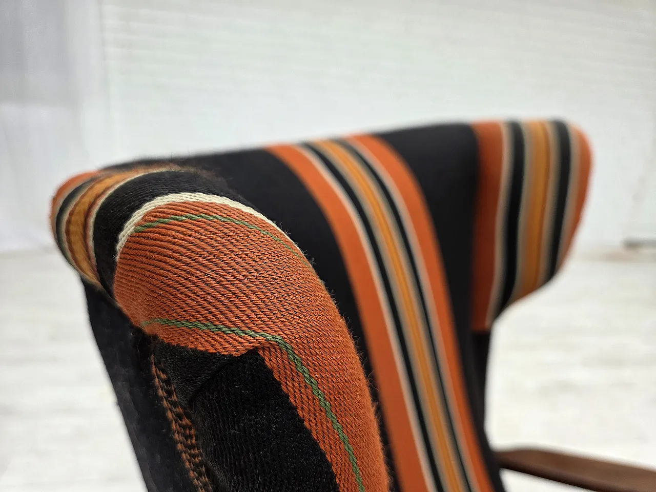 Poltrona danese con schienale alto di Fritz Hansen lana, anni '60 7