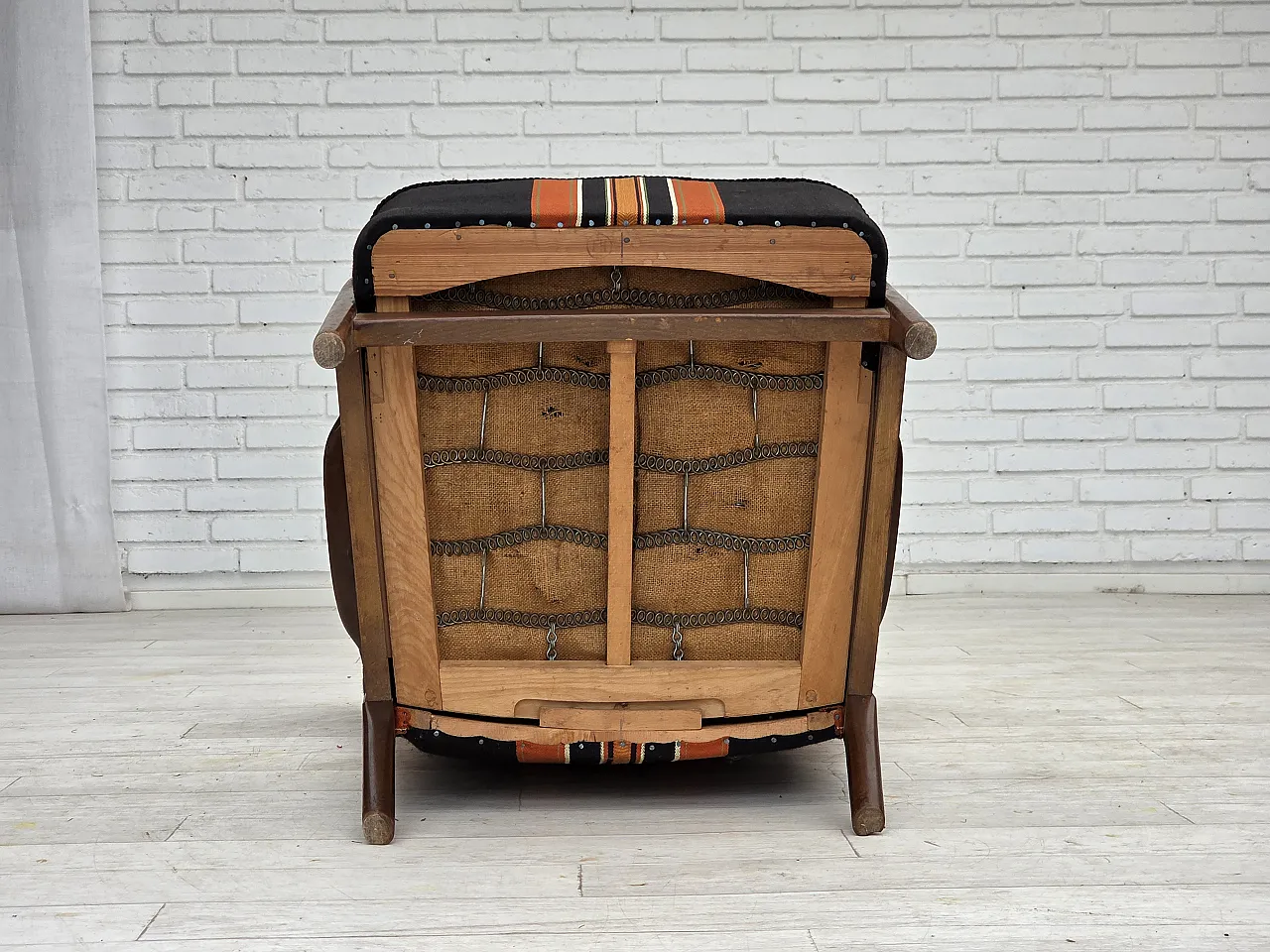 Poltrona danese con schienale alto di Fritz Hansen lana, anni '60 17