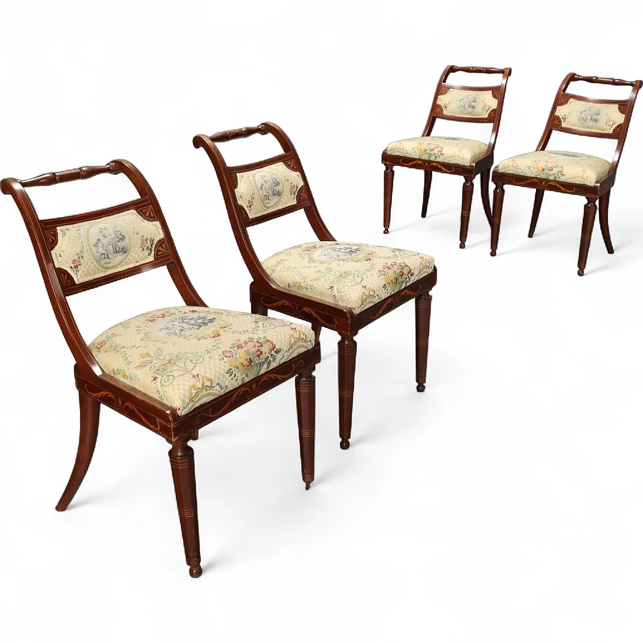 4 Sedie Vittoriane in mogano, '800 11