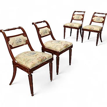 4 Sedie Vittoriane in mogano, '800