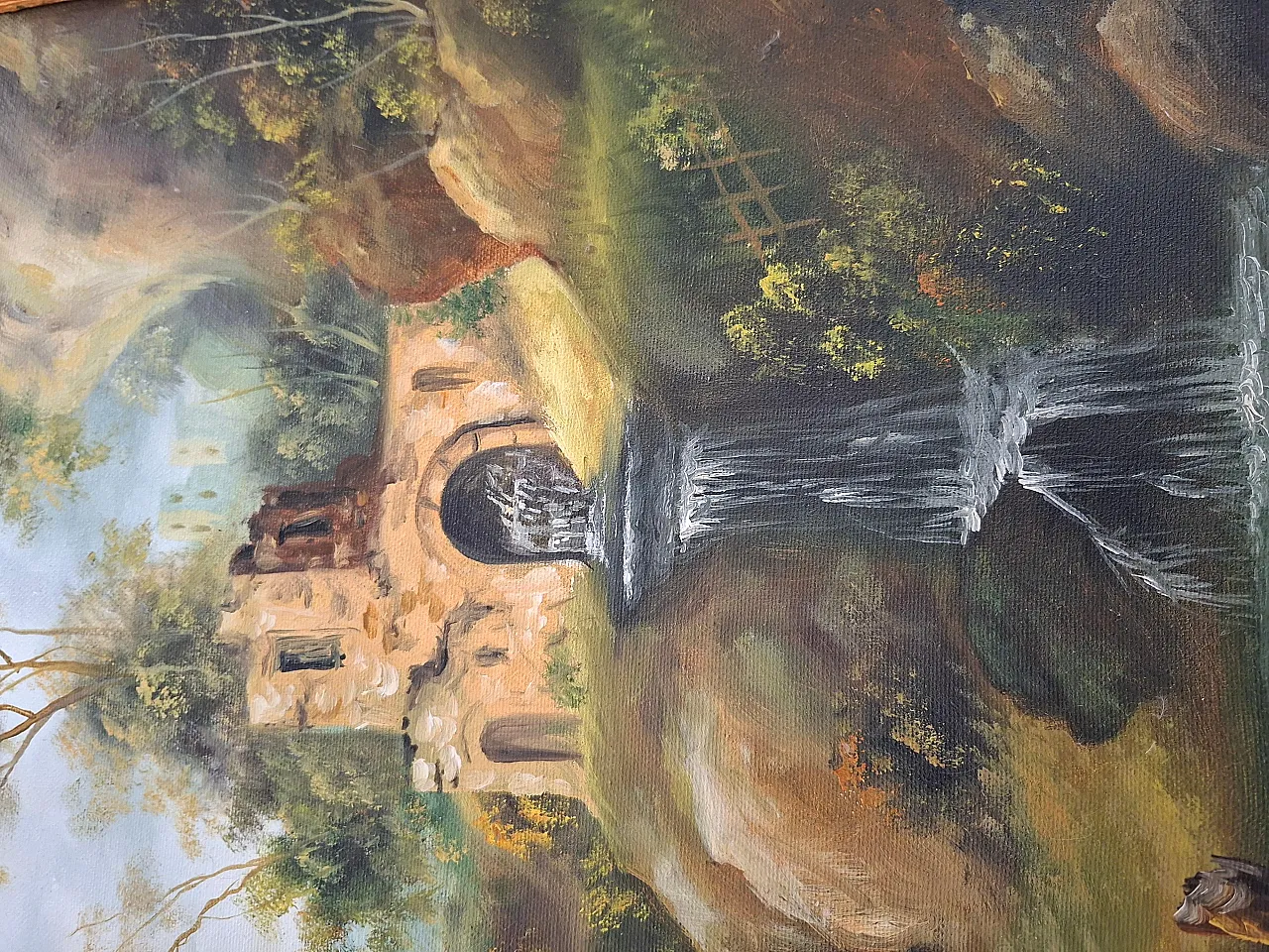 Arcadian Landscape by A. Velotti, oil on canvas, mid-20th century 4