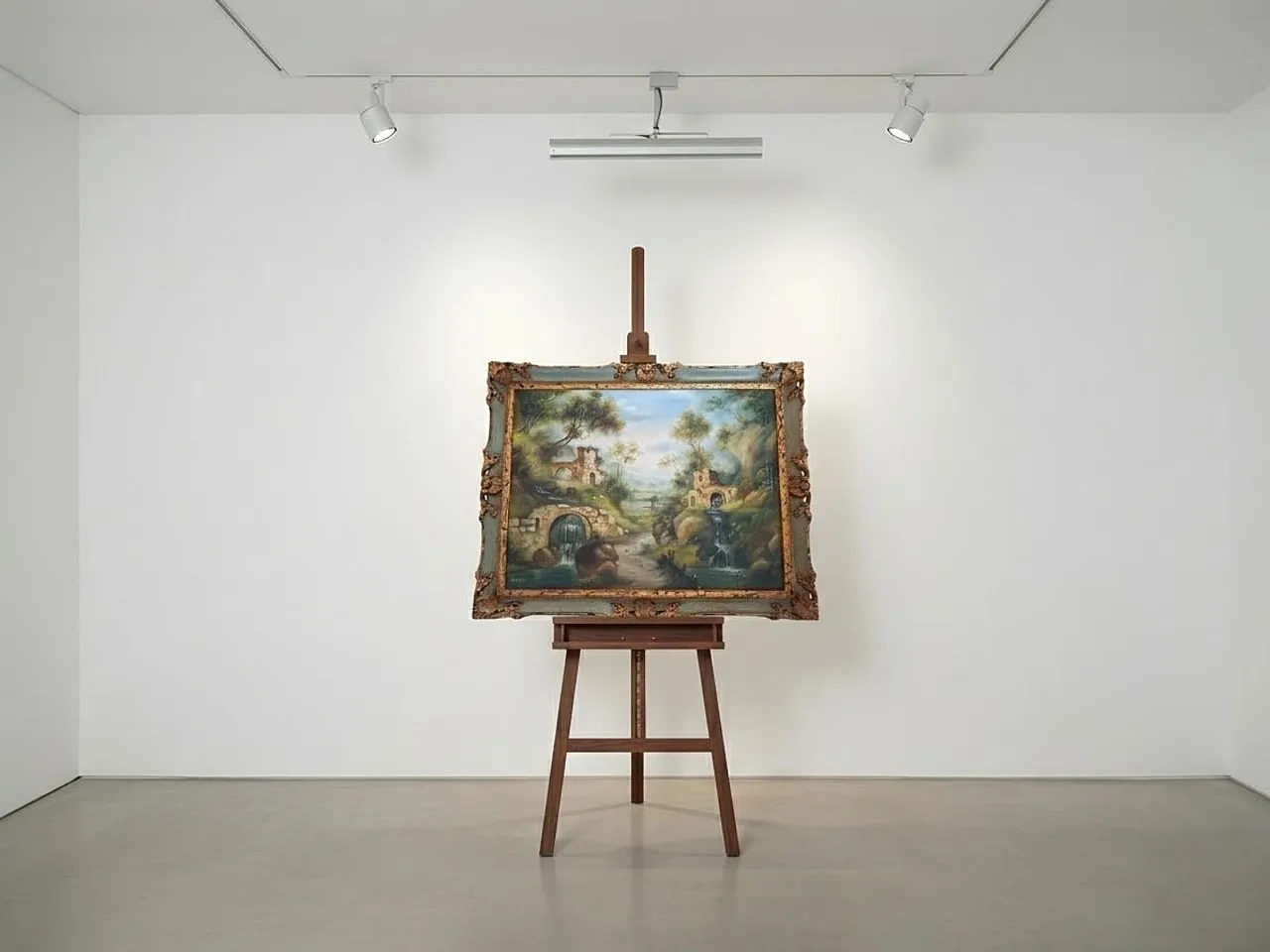 Arcadian Landscape by A. Velotti, oil on canvas, mid-20th century 10