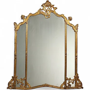 Specchiera in legno intagliato e dorato, '800