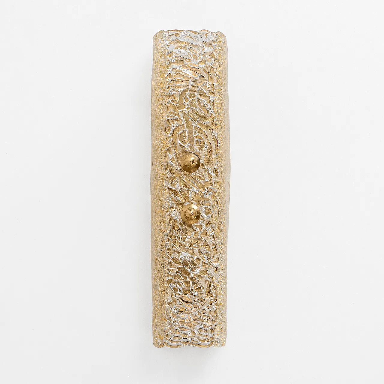 Coppia di applique in vetro di Murano con grana dorata e ottone, 2000 1