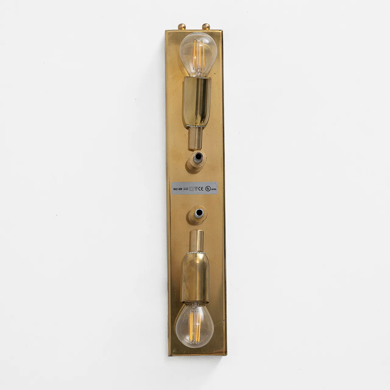 Coppia di applique in vetro di Murano con grana dorata e ottone, 2000 9