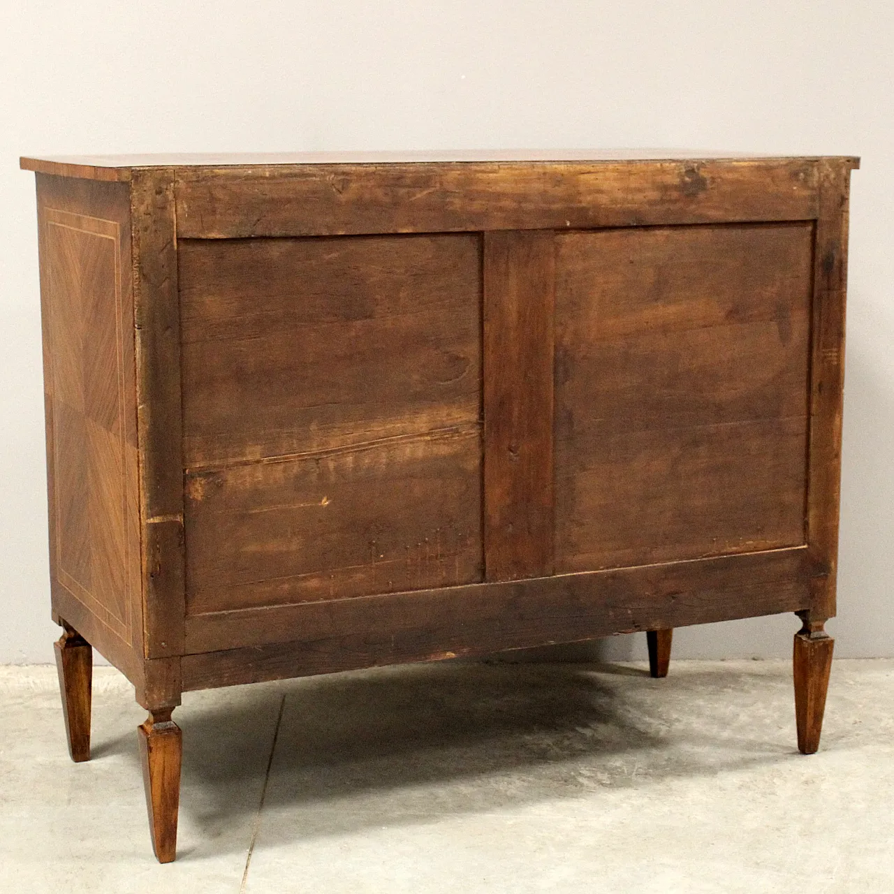 Cassettone comò Luigi XVI in noce intarsiato, '800 11