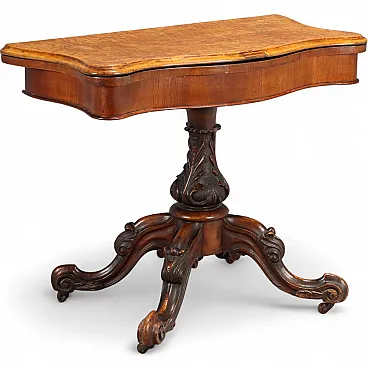 Tavolino da gioco in legno di noce, '800